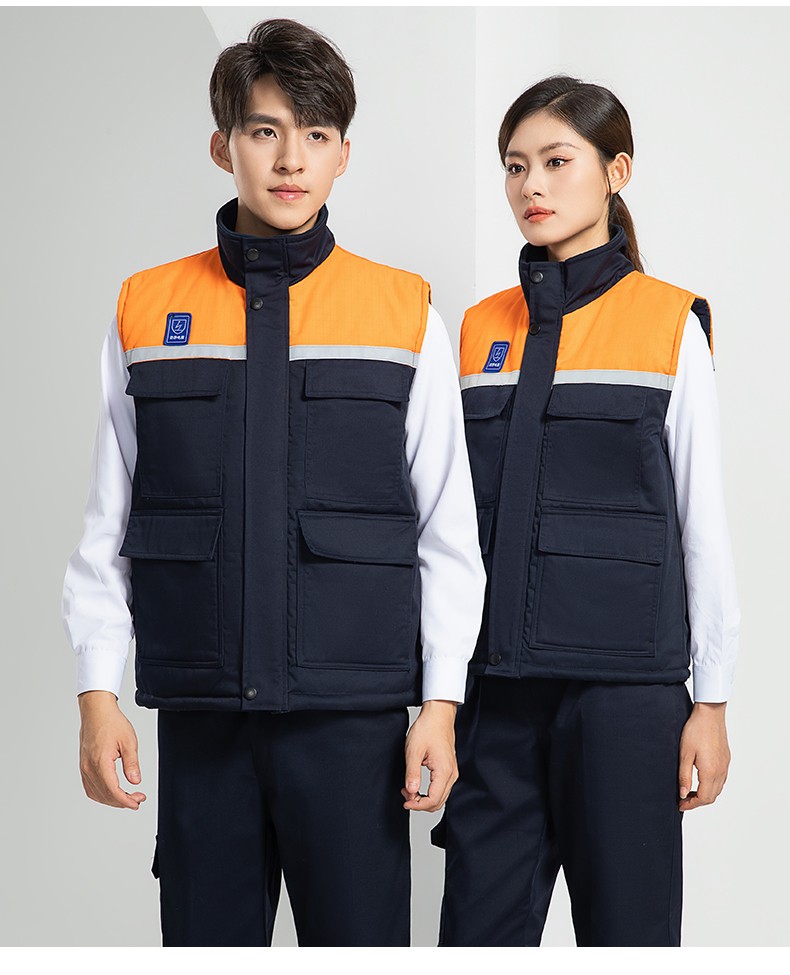 LW-9929 加厚冬季防靜電工作服男棉馬甲勞保服船廠加油站防寒棉背心定制(圖24)