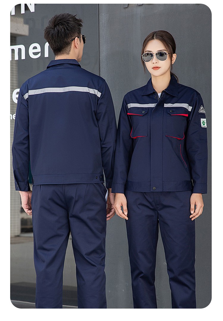 LW-8683F 防靜電工作服套裝男立體兜加油站反光條石油電子化工廠勞保服定制(圖18)