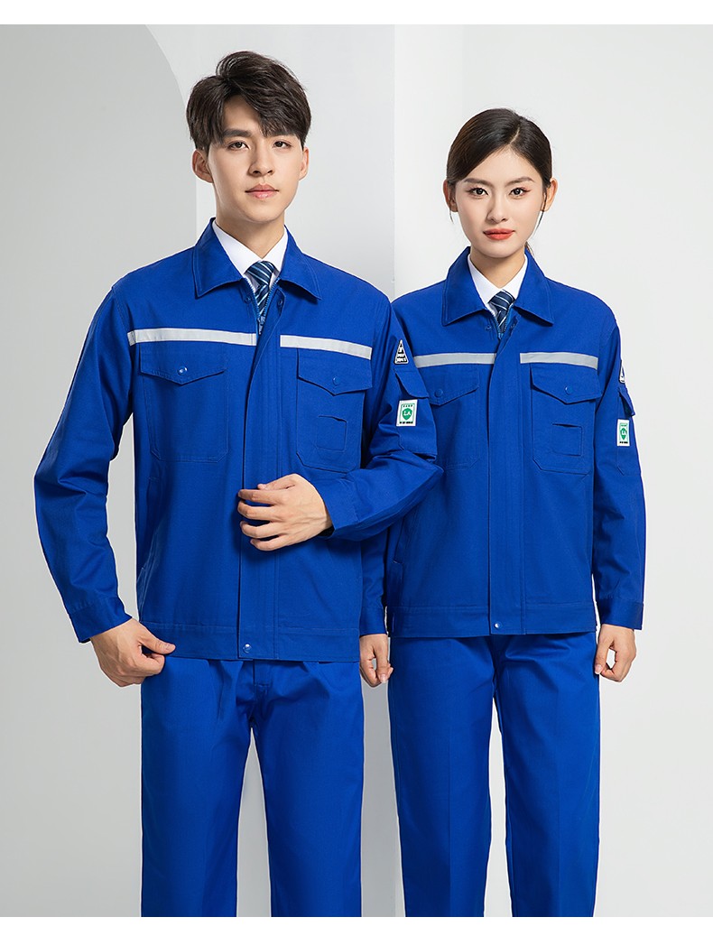 LW-8107 純棉長袖防靜電工作服套裝男女電工服反光化工廠勞保服燃氣站工裝(圖19)
