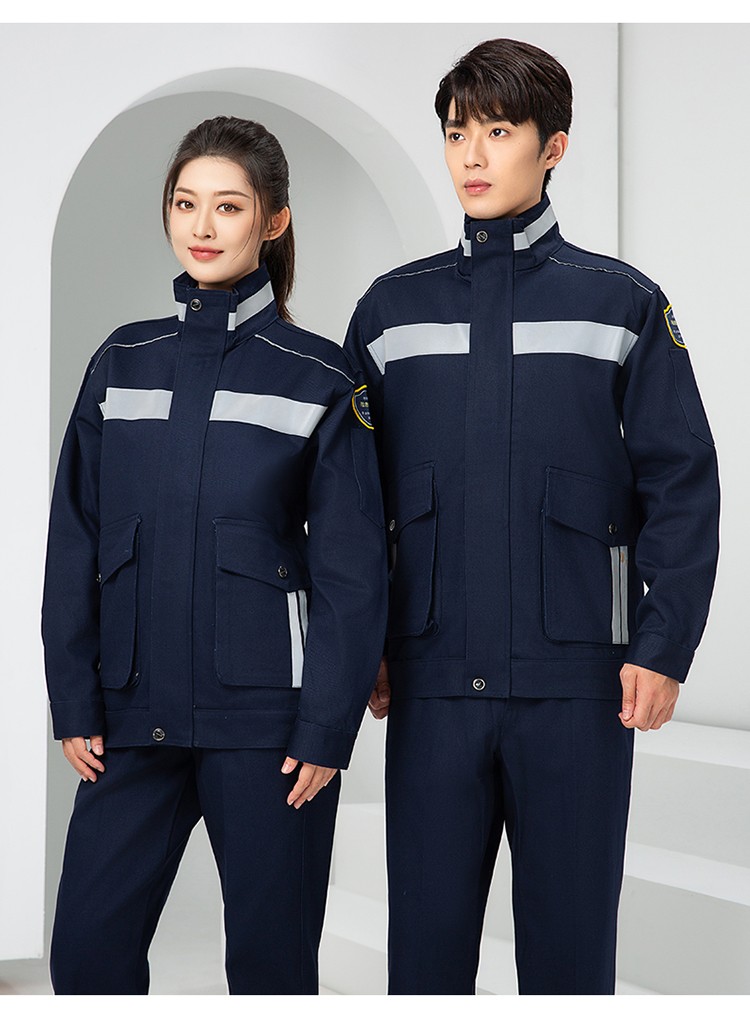 LW-8635 純棉防阻燃春秋工作服套裝男加厚耐磨工廠車間電焊焊工防燙勞保服(圖18)