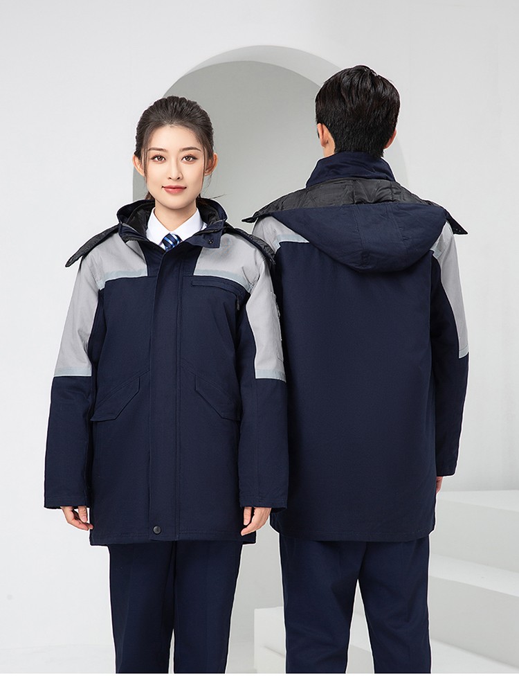LW-8818 純棉防靜電工作服棉衣定制冷庫加油站冬季中長款防寒服勞保服外套(圖18)