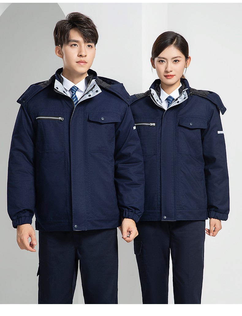 LW-8869 冬季工作服棉服定制工廠車間戶外男保溫反光條保暖棉襖棉衣工作服(圖24)
