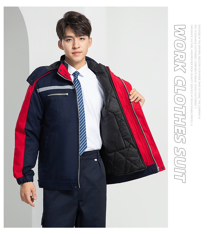 LW-8869Y 冬季羽絨內膽工作服棉服定制工廠車間戶外男保溫反光條保暖棉襖棉衣工作服(圖18)