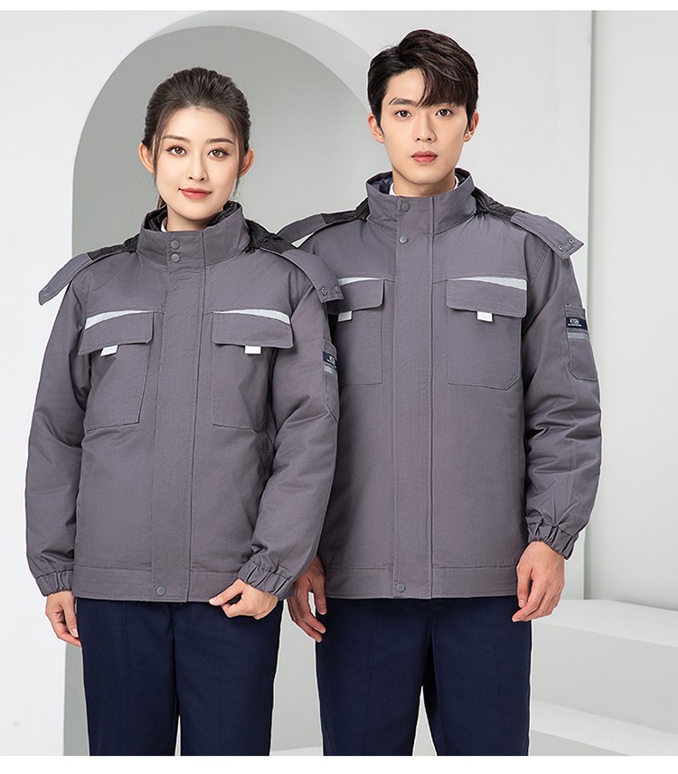 LW-8826Y 冬季可拆卸羽絨工作服棉襖工廠車間員工勞保服加絨加厚棉服工裝定制(圖26)
