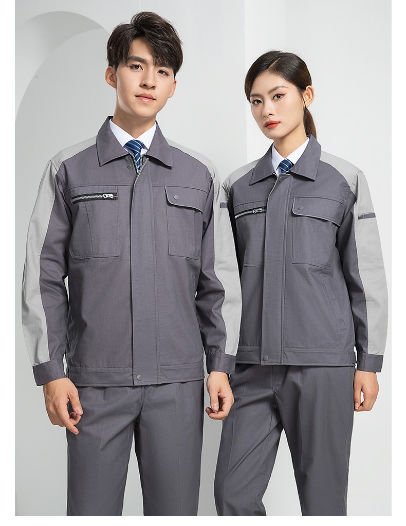 LW-8069 新款春秋工作服套裝定制廠服工衣車間勞保服工程服電工服印制logo(圖21)