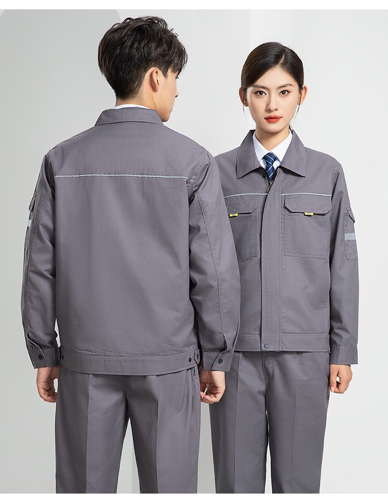 LW-8089 春秋季長(zhǎng)袖反光工作服套裝定制男汽修耐磨工人工廠車(chē)間上衣勞保服(圖23)