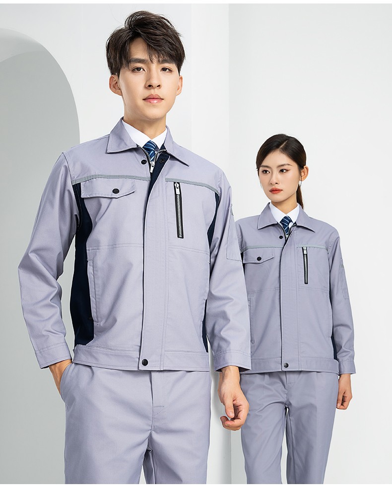 LW-8104 新款時(shí)尚拼色工作服定制帶反光安全工作勞保服套裝工廠車間工程服(圖23)