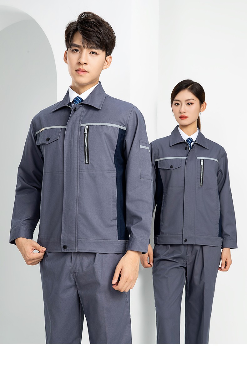 LW-8104 新款時(shí)尚拼色工作服定制帶反光安全工作勞保服套裝工廠車間工程服(圖27)