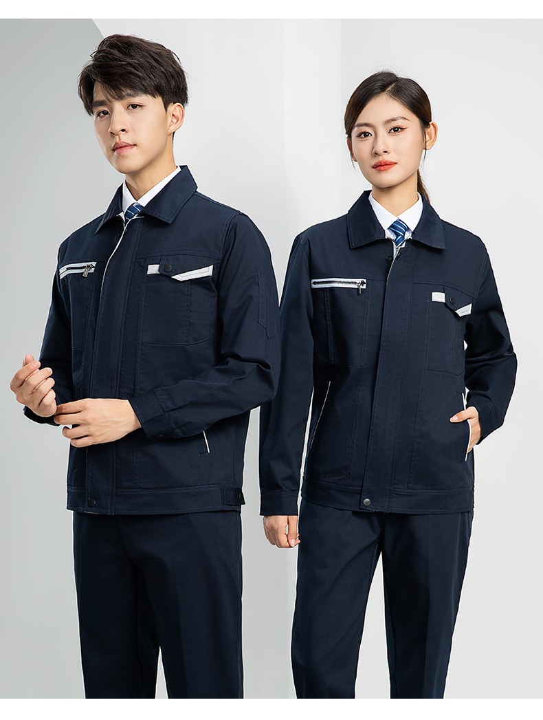 LW-8103 秋季高品質工作服定制車間企業車間工廠廠服時尚立體版型工裝印字(圖19)