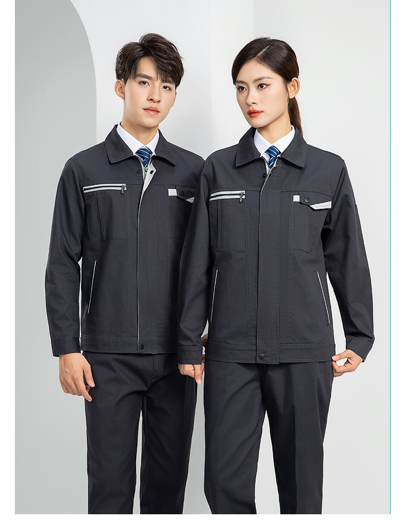 LW-8103 秋季高品質工作服定制車間企業車間工廠廠服時尚立體版型工裝印字(圖22)