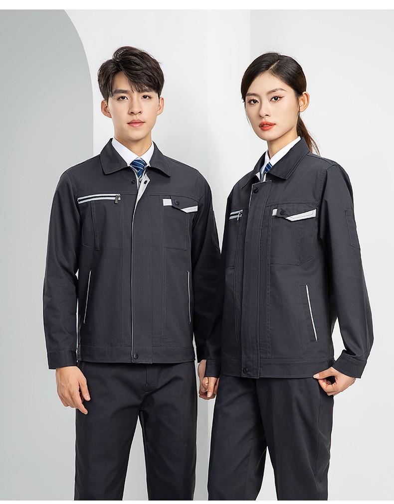 LW-8103 秋季高品質工作服定制車間企業車間工廠廠服時尚立體版型工裝印字(圖23)