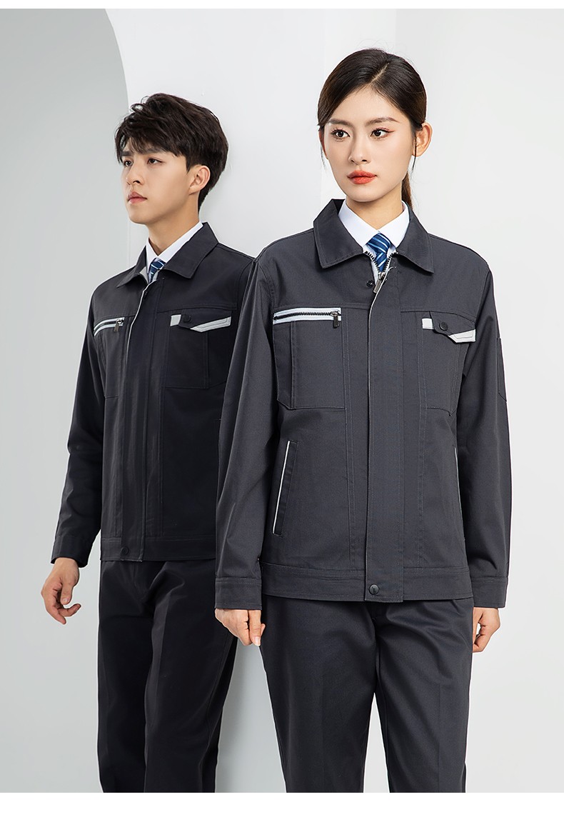 LW-8103 秋季高品質工作服定制車間企業車間工廠廠服時尚立體版型工裝印字(圖24)