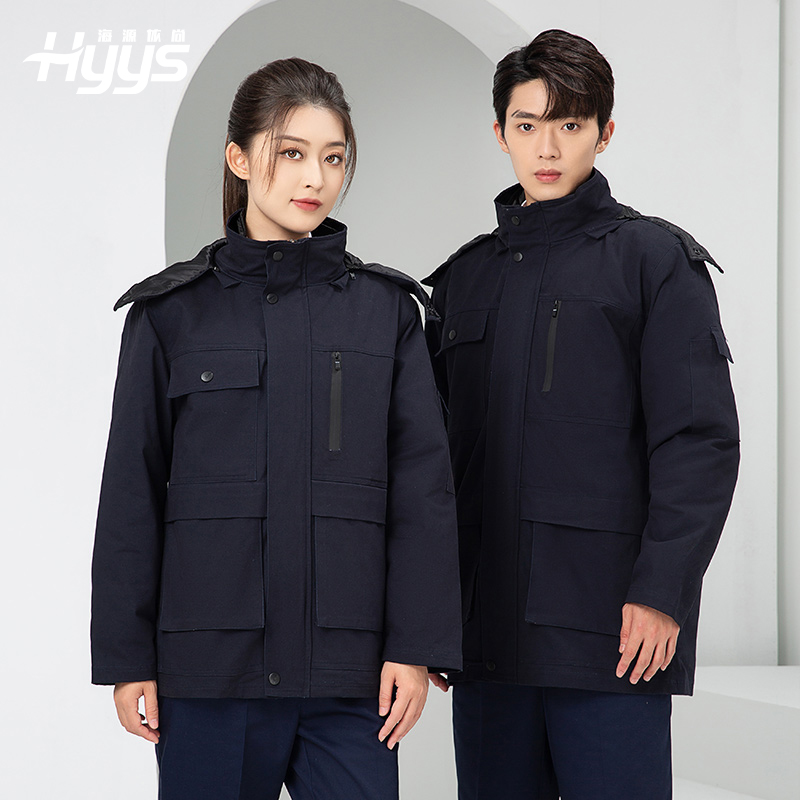 LW-8835 冬季純棉可拆卸工作服棉服定制印字防寒服冷庫棉工人車間加厚棉衣