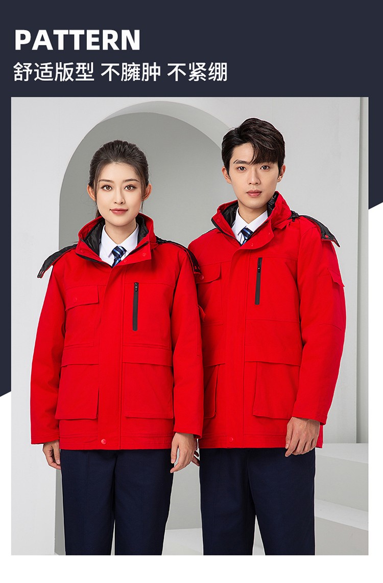 LW-8835 冬季純棉可拆卸工作服棉服定制印字防寒服冷庫棉工人車間加厚棉衣(圖20)