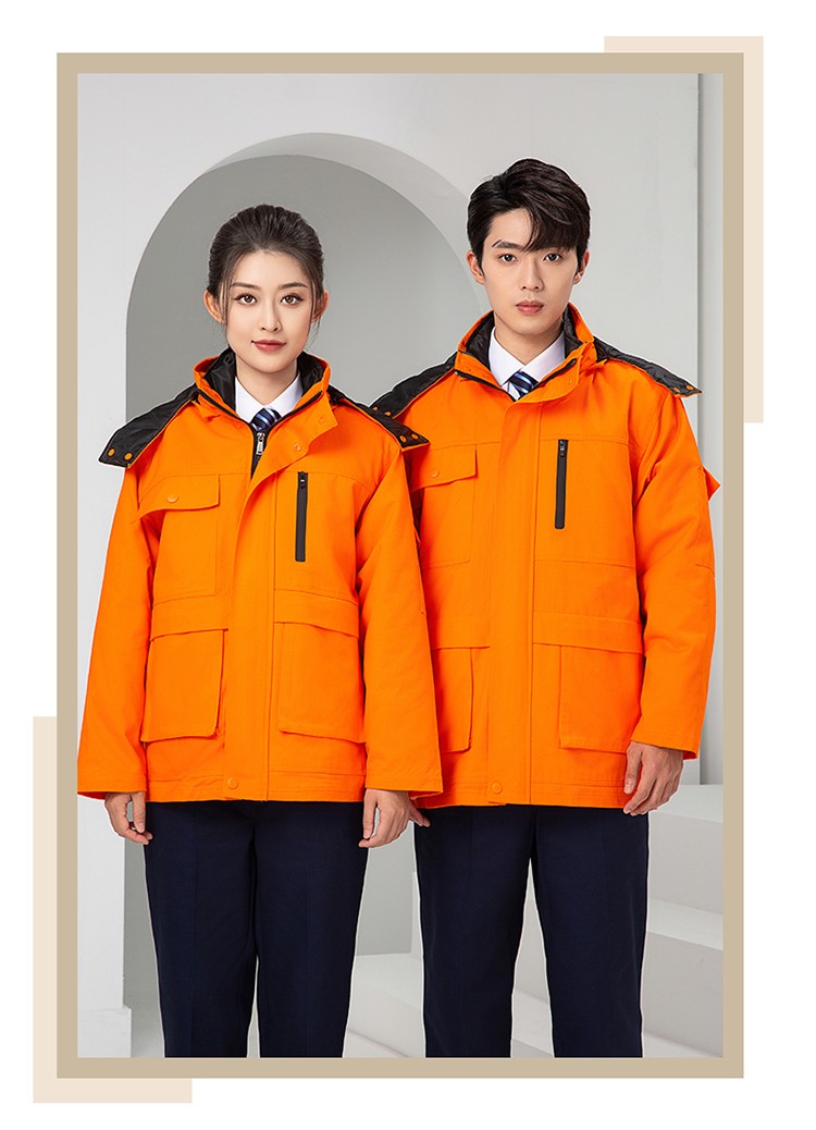 LW-8835 冬季純棉可拆卸工作服棉服定制印字防寒服冷庫棉工人車間加厚棉衣(圖22)