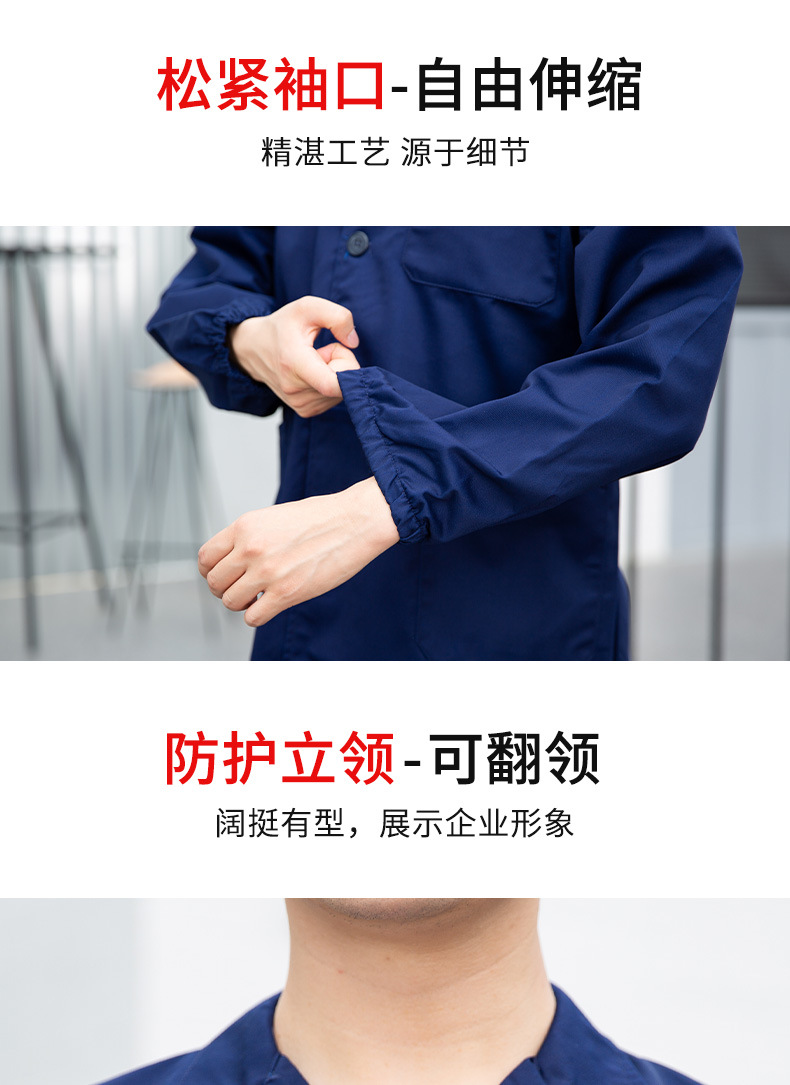 TZ011 恒漉防靜電防酸堿藍白大褂定制車間實驗室防護服耐腐蝕工 作服印字(圖6)