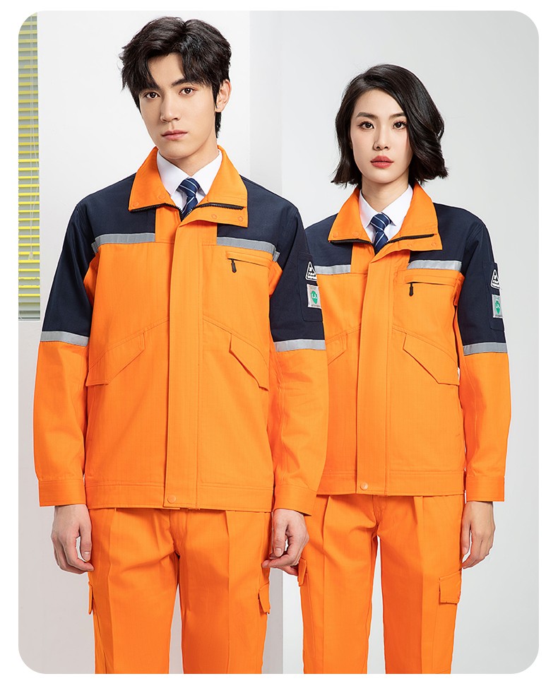 YJ-8007 防靜電工作服男純棉拼色套裝春秋汽車機修服車間工廠勞保服定制(圖20)