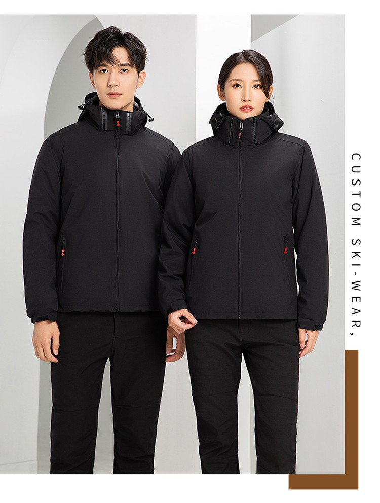 YJ-9805 沖鋒衣定制男女純色可拆卸三合一外套反光條保暖工裝戶外工作服(圖24)