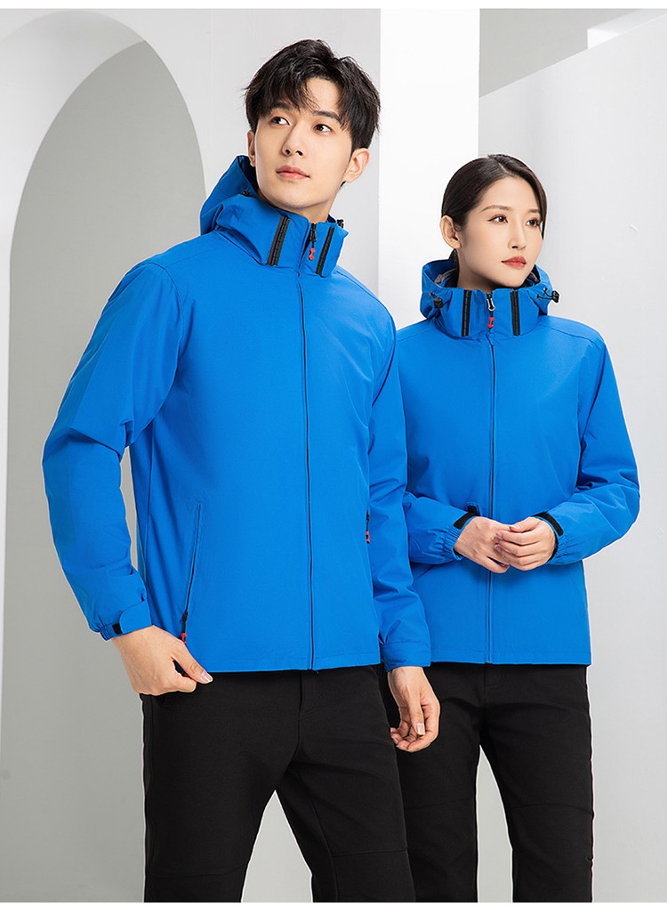 YJ-9805 沖鋒衣定制男女純色可拆卸三合一外套反光條保暖工裝戶外工作服(圖25)