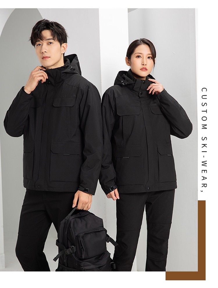 YJ-9809 秋冬季戶外三合一沖鋒衣工作服工作服可拆卸防水防風印字logo工作(圖23)
