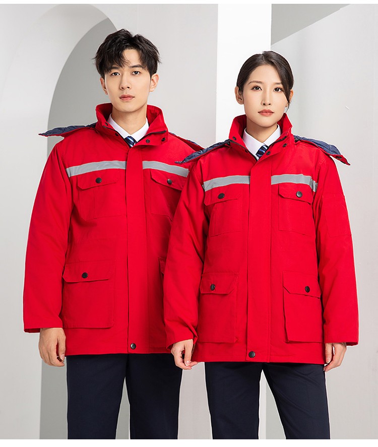 YJ-8603 海源冬季工作服棉衣男可拆卸加厚保暖棉襖工廠冷庫車間棉上衣定制(圖20)