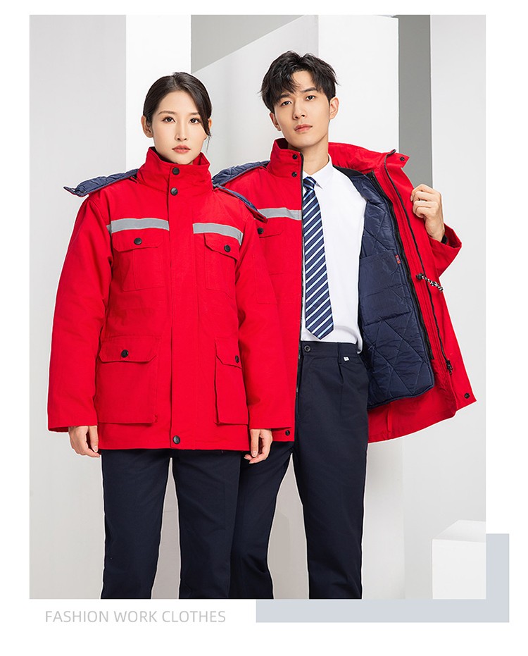YJ-8603 海源冬季工作服棉衣男可拆卸加厚保暖棉襖工廠冷庫車間棉上衣定制(圖21)
