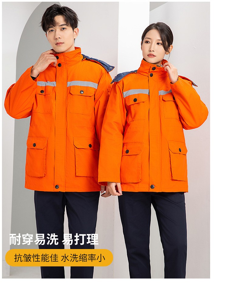 YJ-8603 海源冬季工作服棉衣男可拆卸加厚保暖棉襖工廠冷庫車間棉上衣定制(圖22)