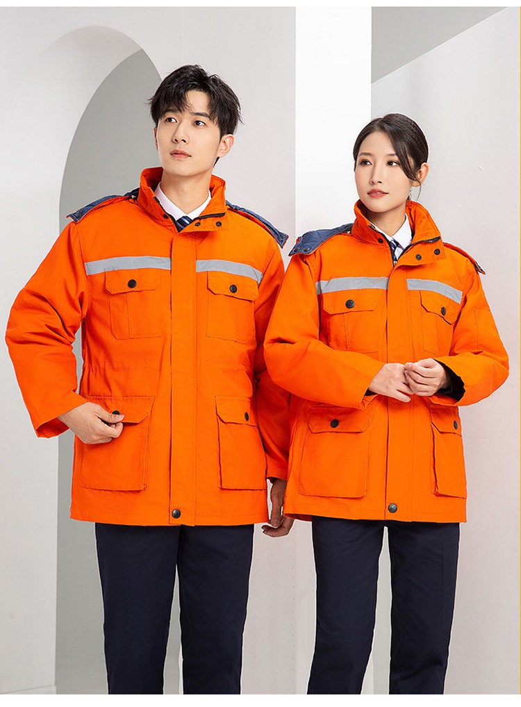 YJ-8603 海源冬季工作服棉衣男可拆卸加厚保暖棉襖工廠冷庫車間棉上衣定制(圖23)