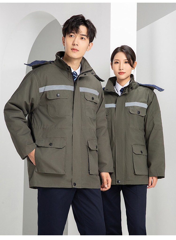 YJ-8603 海源冬季工作服棉衣男可拆卸加厚保暖棉襖工廠冷庫車間棉上衣定制(圖24)