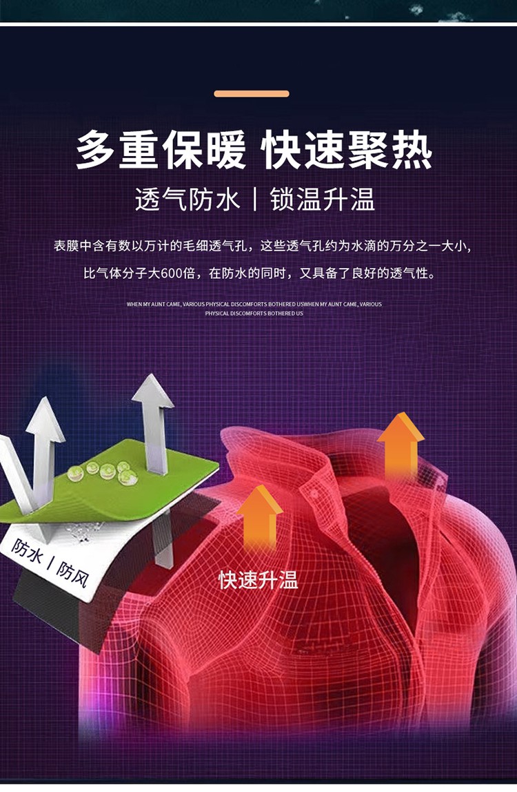 YJ-9806 冬季工作服沖鋒衣定制印logo防風防水加絨加厚工裝外套夾克棉服(圖4)