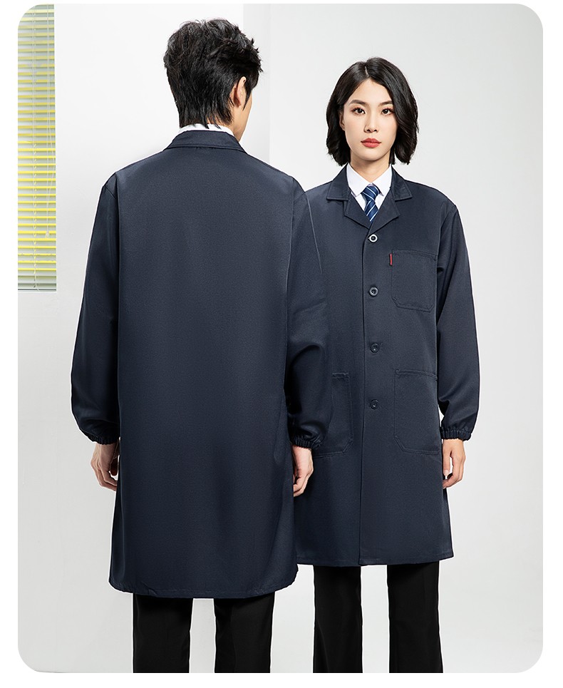 YJ-2301 純色大褂長袖工作服純色電子廠男女防塵食品廠大褂定制(圖17)