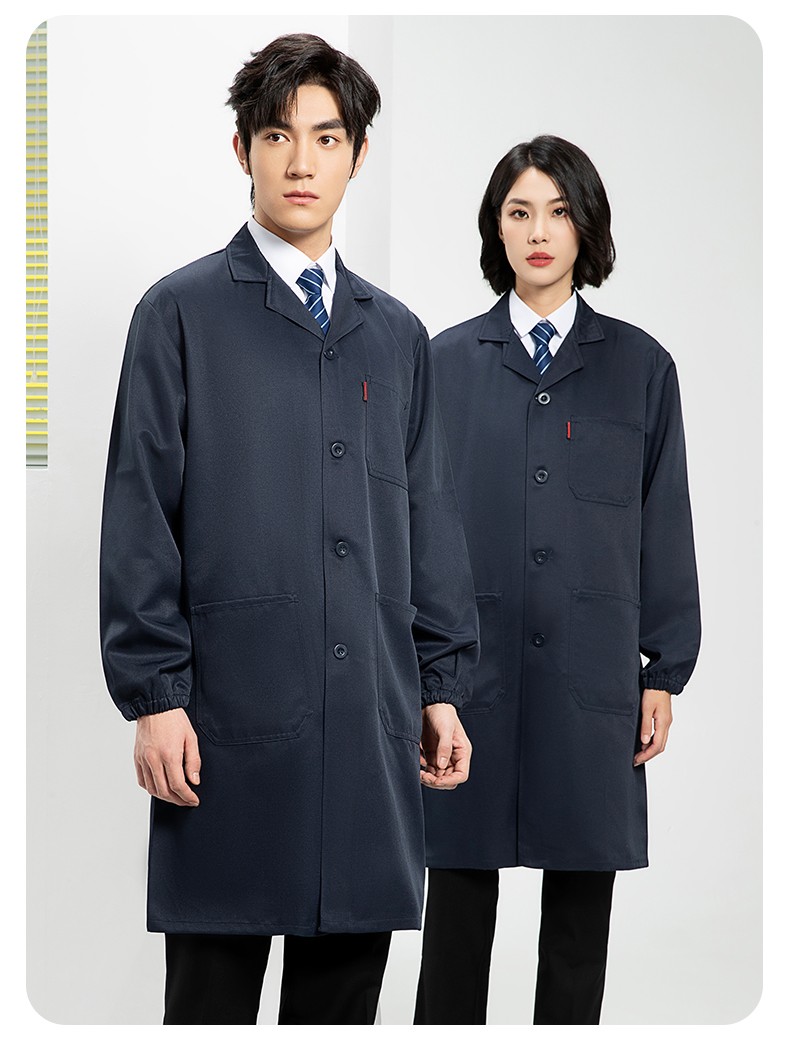 YJ-2301 純色大褂長袖工作服純色電子廠男女防塵食品廠大褂定制(圖16)