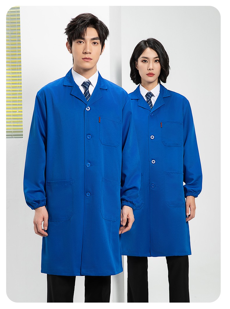 YJ-2301 純色大褂長袖工作服純色電子廠男女防塵食品廠大褂定制(圖20)