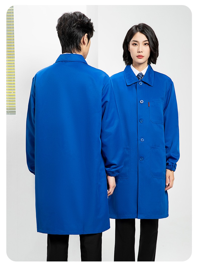 YJ-2302 純色翻領大褂工作服大褂倉庫搬運裝卸服飼養員防塵罩衣食品廠服(圖20)
