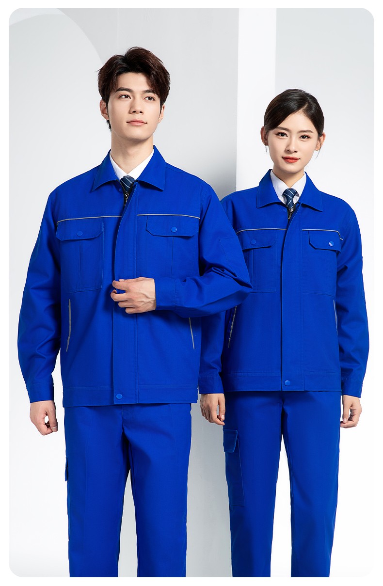 YM-092 春秋季工作服套裝定制男耐磨建筑工程工廠車間長(zhǎng)袖勞保服純色工裝(圖17)
