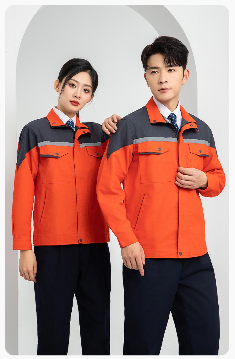 LJ-1811 春秋勞保工作服套裝磨毛帆布工廠車間廠服建筑工裝汽修服批發(fā)(圖18)