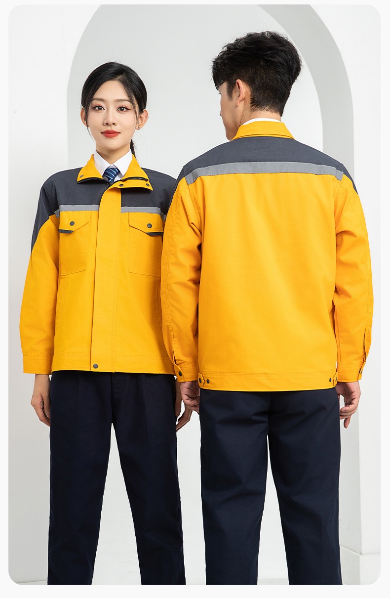 LJ-1811 春秋勞保工作服套裝磨毛帆布工廠車間廠服建筑工裝汽修服批發(fā)(圖23)