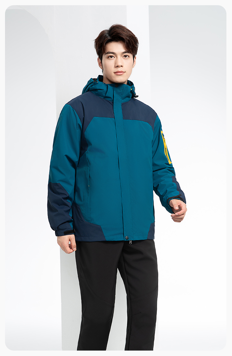 SW-9552 冬季撞色工作服沖鋒衣三合一可拆卸保暖工裝企業學校團體服定制(圖18)