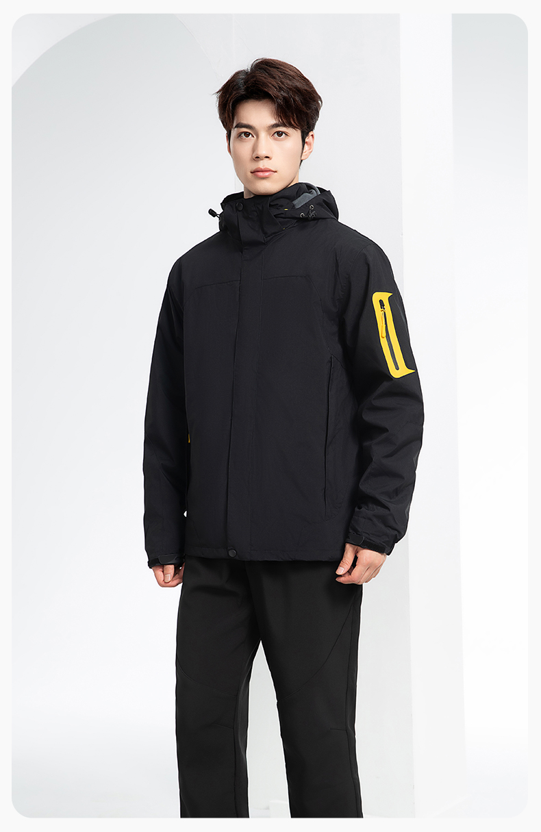 SW-9552 冬季撞色工作服沖鋒衣三合一可拆卸保暖工裝企業學校團體服定制(圖19)
