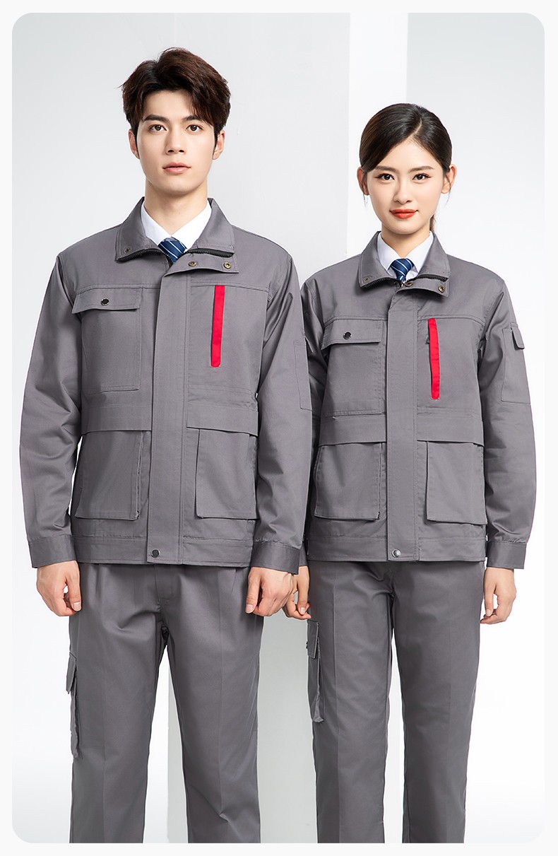 DM8050 春秋CVC工作服套裝男耐磨長(zhǎng)袖上衣工裝工廠服車間汽修勞保服批發(fā)(圖13)