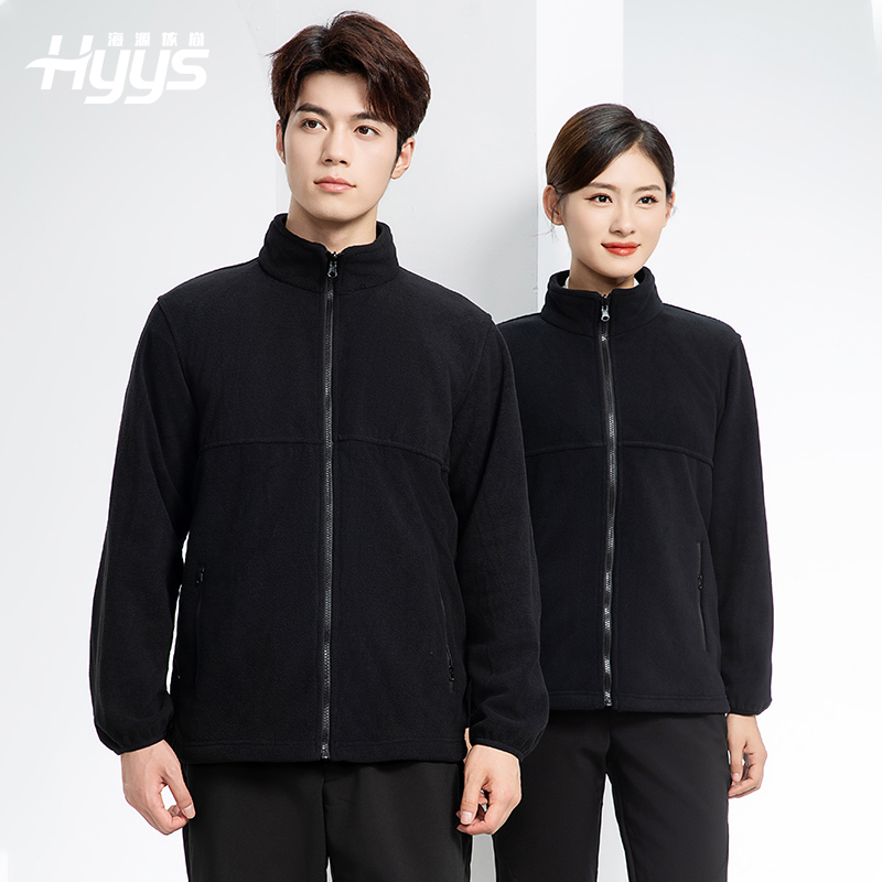 LT-3561 秋冬立領外套工作服定制搖粒絨拼色保暖工裝公司企業學校團體服