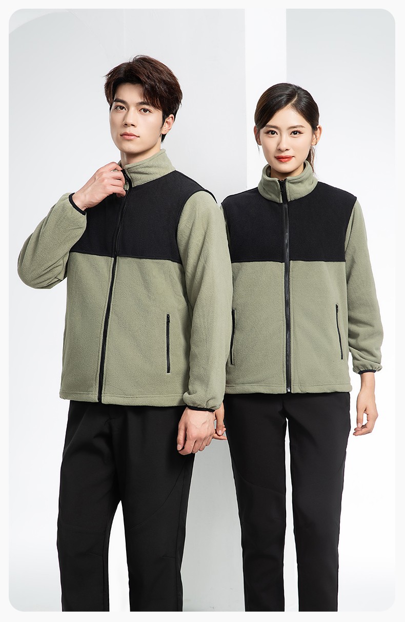 LT-3561 秋冬立領(lǐng)外套工作服定制搖粒絨拼色保暖工裝公司企業(yè)學(xué)校團(tuán)體服(圖11)