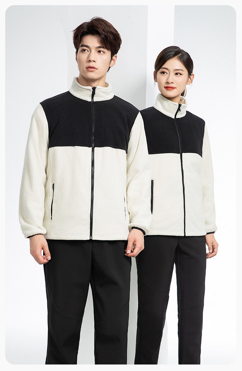 LT-3561 秋冬立領(lǐng)外套工作服定制搖粒絨拼色保暖工裝公司企業(yè)學(xué)校團(tuán)體服(圖14)