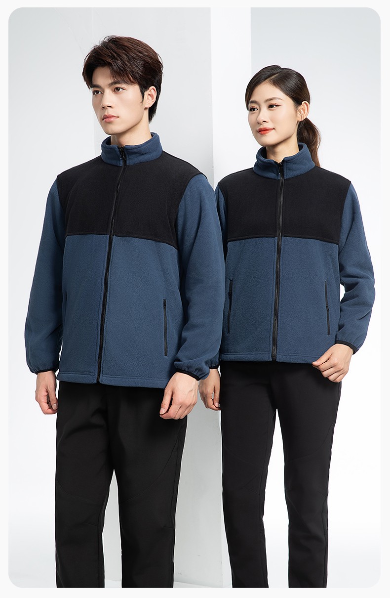 LT-3561 秋冬立領(lǐng)外套工作服定制搖粒絨拼色保暖工裝公司企業(yè)學(xué)校團(tuán)體服(圖13)