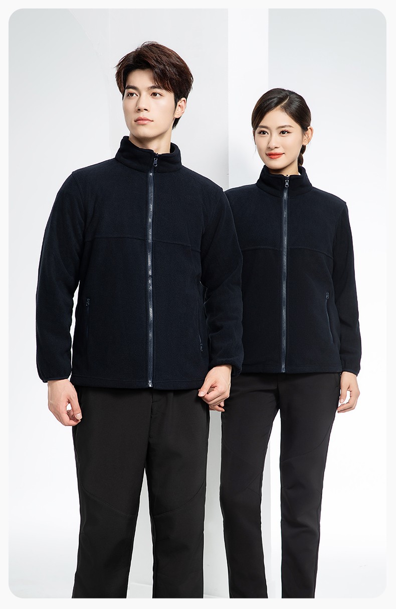 LT-3561 秋冬立領(lǐng)外套工作服定制搖粒絨拼色保暖工裝公司企業(yè)學(xué)校團(tuán)體服(圖15)