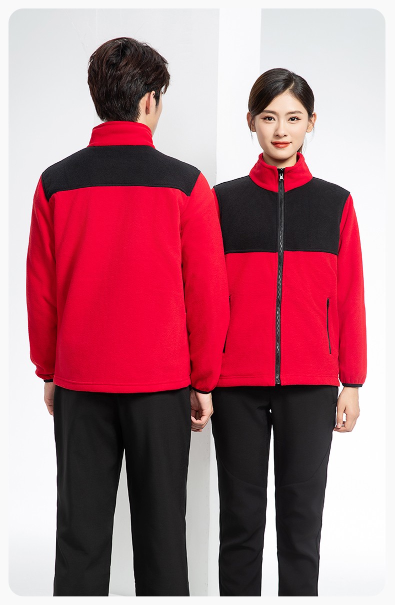 LT-3561 秋冬立領(lǐng)外套工作服定制搖粒絨拼色保暖工裝公司企業(yè)學(xué)校團(tuán)體服(圖16)