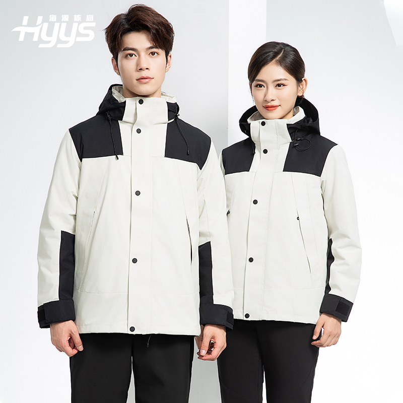 LT-3561 沖鋒衣定制印logo刺繡企業加絨工作服防水三合一風衣外套秋冬工裝