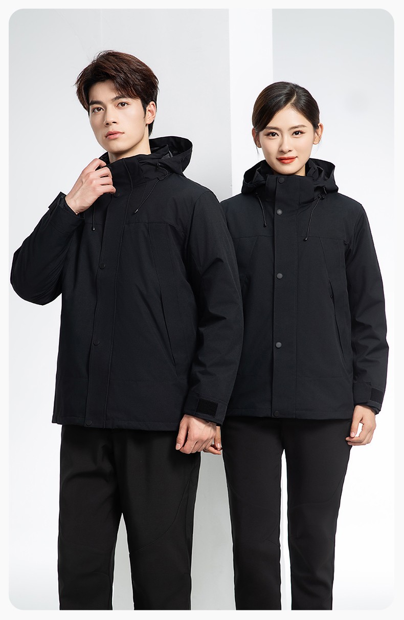 LT-3561 沖鋒衣定制印logo刺繡企業加絨工作服防水三合一風衣外套秋冬工裝(圖21)