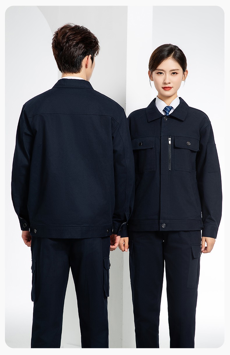 RD-505 純棉春秋工作服套裝男純色建筑維修工地工裝車間工廠勞保服定制(圖15)