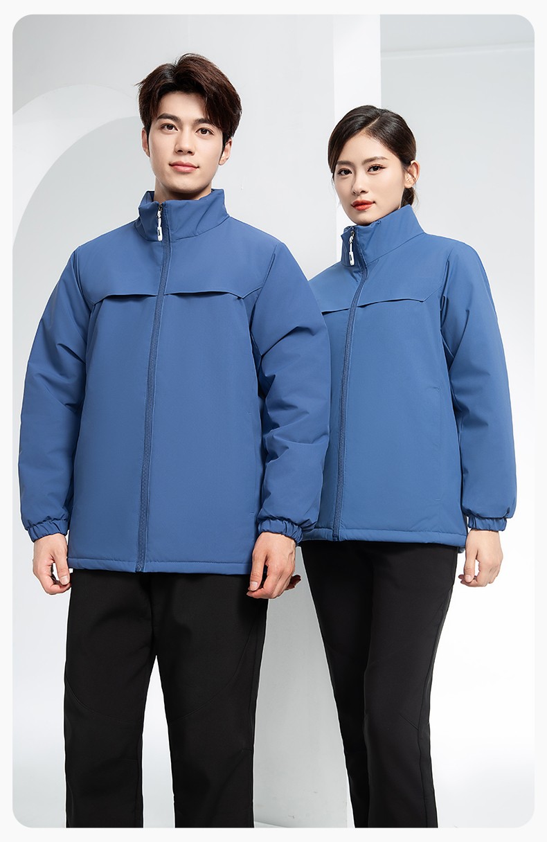 YJ-768 冬季一體式棉沖鋒衣工作服男純色加厚保暖工廠企業裝團體服定制(圖19)